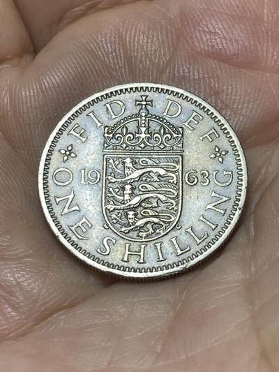 2025年第九十场(总第一百一十六场）外国好品散币(免佣金) - 英国🇬🇧1963年1先令(伊丽莎白二世青年桂冠，第二版，英格兰盾徽)
