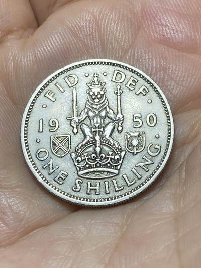 2025年第九十场(总第一百一十六场）外国好品散币(免佣金) - 英国🇬🇧1950年1先令(乔治六世第三版，苏格兰坐狮)