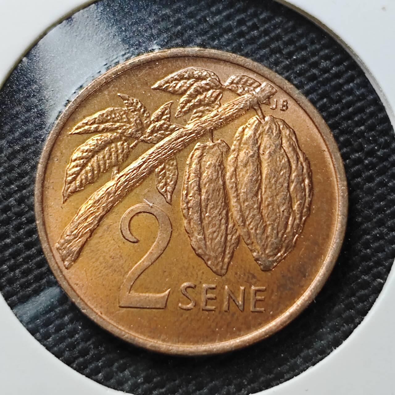 KK钱币收藏小铺 第336场 2月预留时间 周末发货 1974 萨摩亚2分铜币 好品