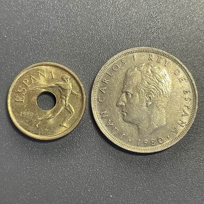 回流钱币0913 - 西班牙82年世界杯和92年奥运会纪念币