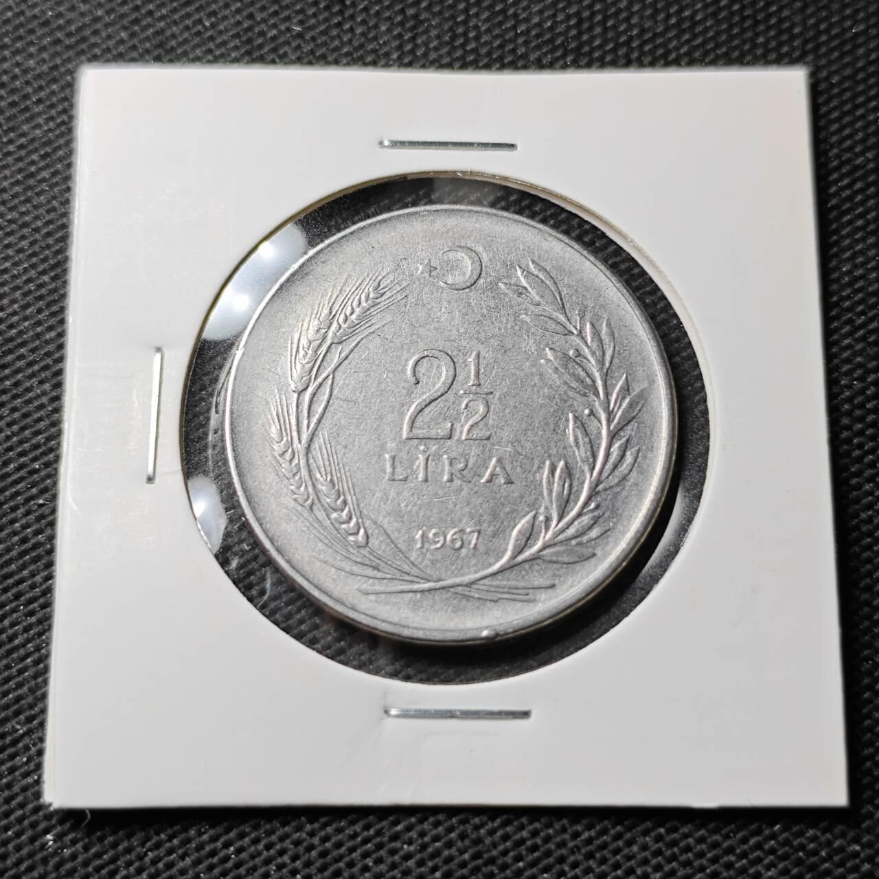 KK钱币收藏小铺 第336场 2月预留时间 周末发货 1967土耳其2.5里拉 