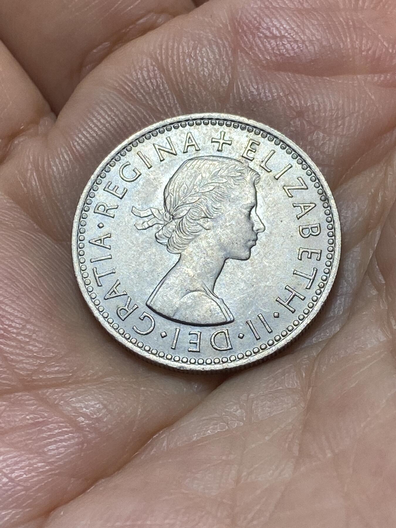 2025年第九十场(总第一百一十六场）外国好品散币(免佣金) 英国🇬🇧1955年1先令(伊丽莎白二世青年桂冠，第二版早期年份，英格兰盾徽)