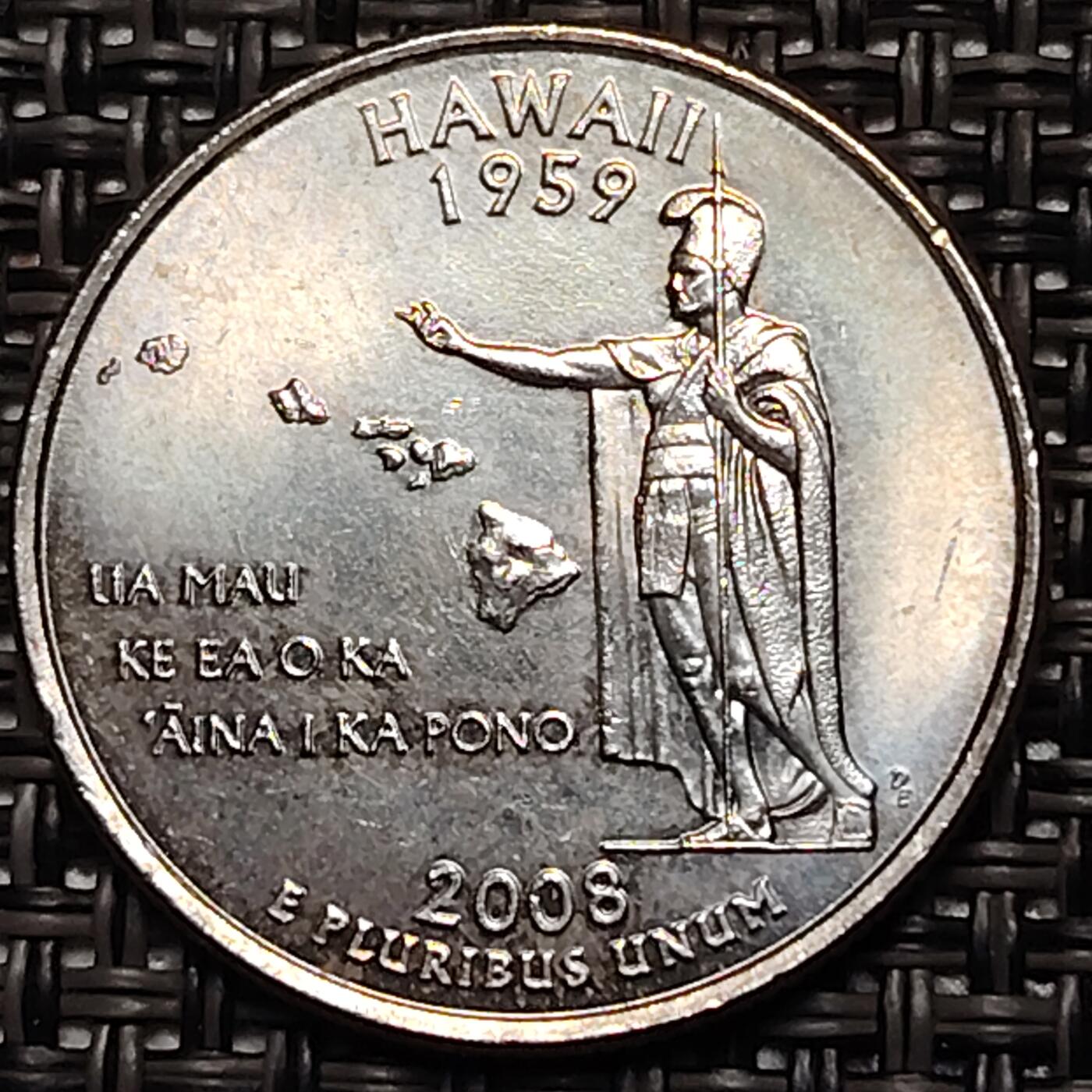 布加迪🐬～世界钱币(上海)🌾第 243 期 /  各国套币和散币 美国🇺🇸 2008年 25分 夏威夷州币