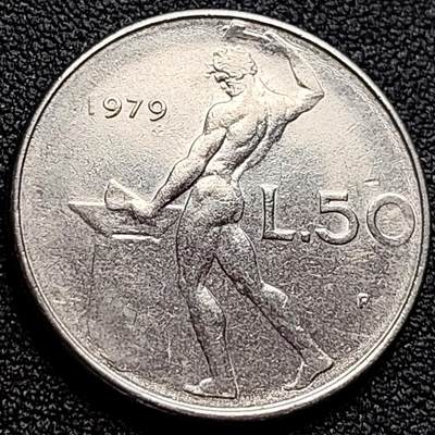 泉币菌-第109场-精品福利场 - 意大利 1979年 50里拉 锻冶之神 伍尔坎 24mm