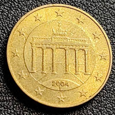 泉币菌-第109场-精品福利场 - 欧元 德国2004年 10欧分合金铜币 勃兰登堡门 地图 A厂标 19.75MM