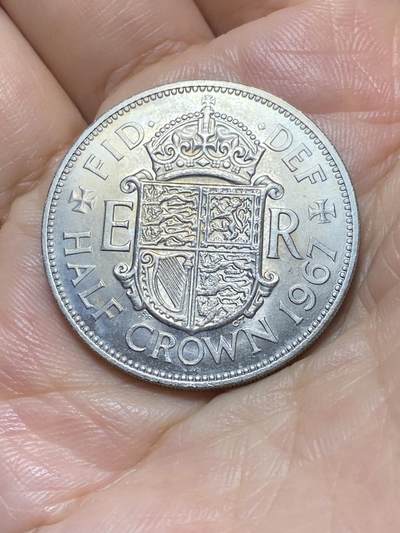 2025年第九十场(总第一百一十六场）外国好品散币(免佣金) - 英国🇬🇧1967年半克朗(伊丽莎白二世青年桂冠，第二版，普制币关门年)