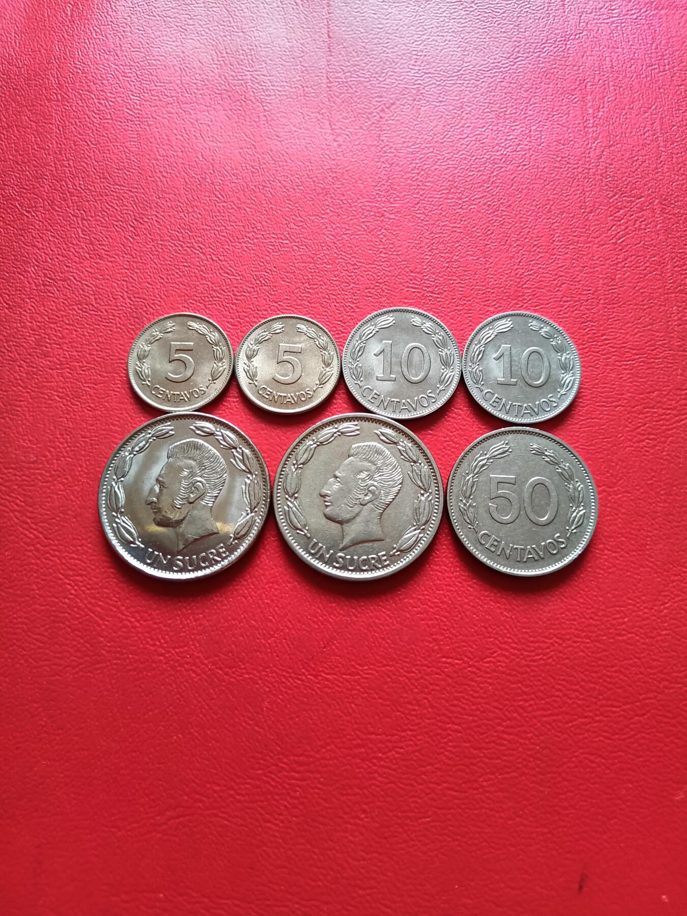 【云涧收藏】第六十二场 厄瓜多尔7枚，UNC