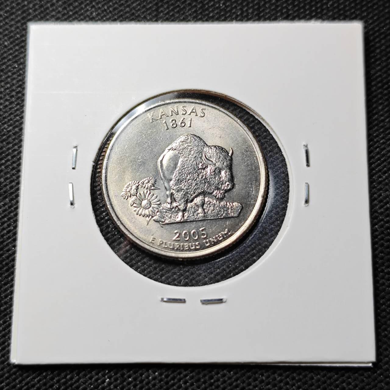 KK钱币收藏小铺 第336场 2月预留时间 周末发货  2005美国25分纪念币 好品