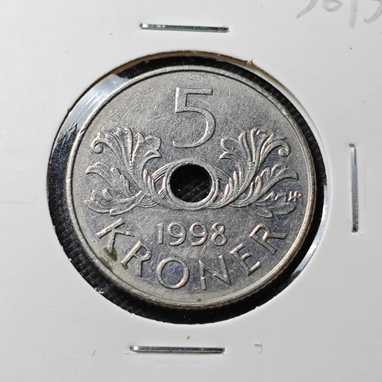 KK钱币收藏小铺 第336场 2月预留时间 周末发货  1998挪威5克朗