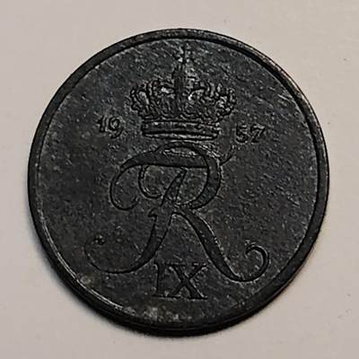 布加迪🐬～世界钱币(上海)🌾第 243 期 /  各国套币和散币 - 丹麦🇩🇰 1957年1奥尔