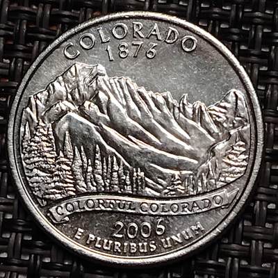 布加迪🐬～世界钱币(上海)🌾第 243 期 /  各国套币和散币 - 美国🇺🇸 2006年 25分 科罗拉多州币