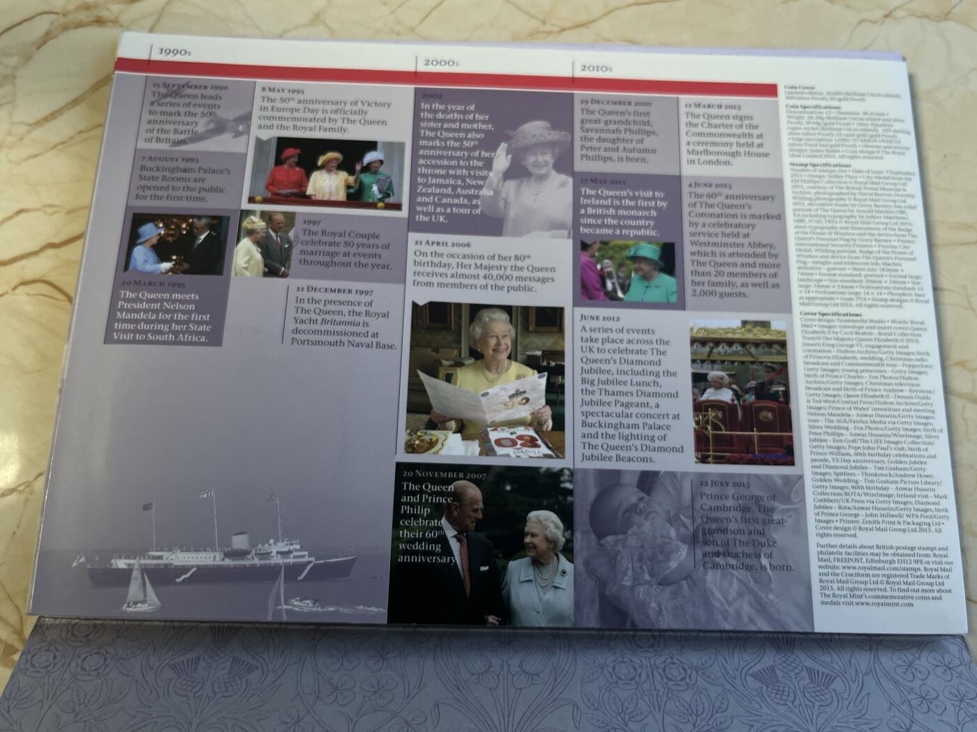 第175期拍卖【长期征集拍品】 英国2015年在位时间最长君主精制纪念银币首日封，925银，28.28克，有氧化，塑料盒有破