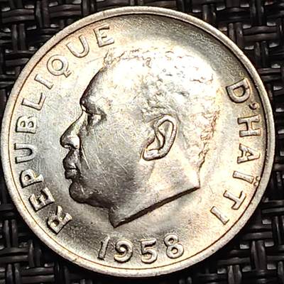 布加迪🐬～世界钱币(上海)🌾第 243 期 /  各国套币和散币 - 海地🇭🇹 1958年 10分