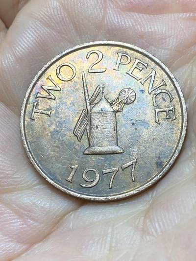 2025年第九十场(总第一百一十六场）外国好品散币(免佣金) - 彩光好品–英属根西岛🇬🇬1977年2便士(十进制第二版，首发年仅发行3年)