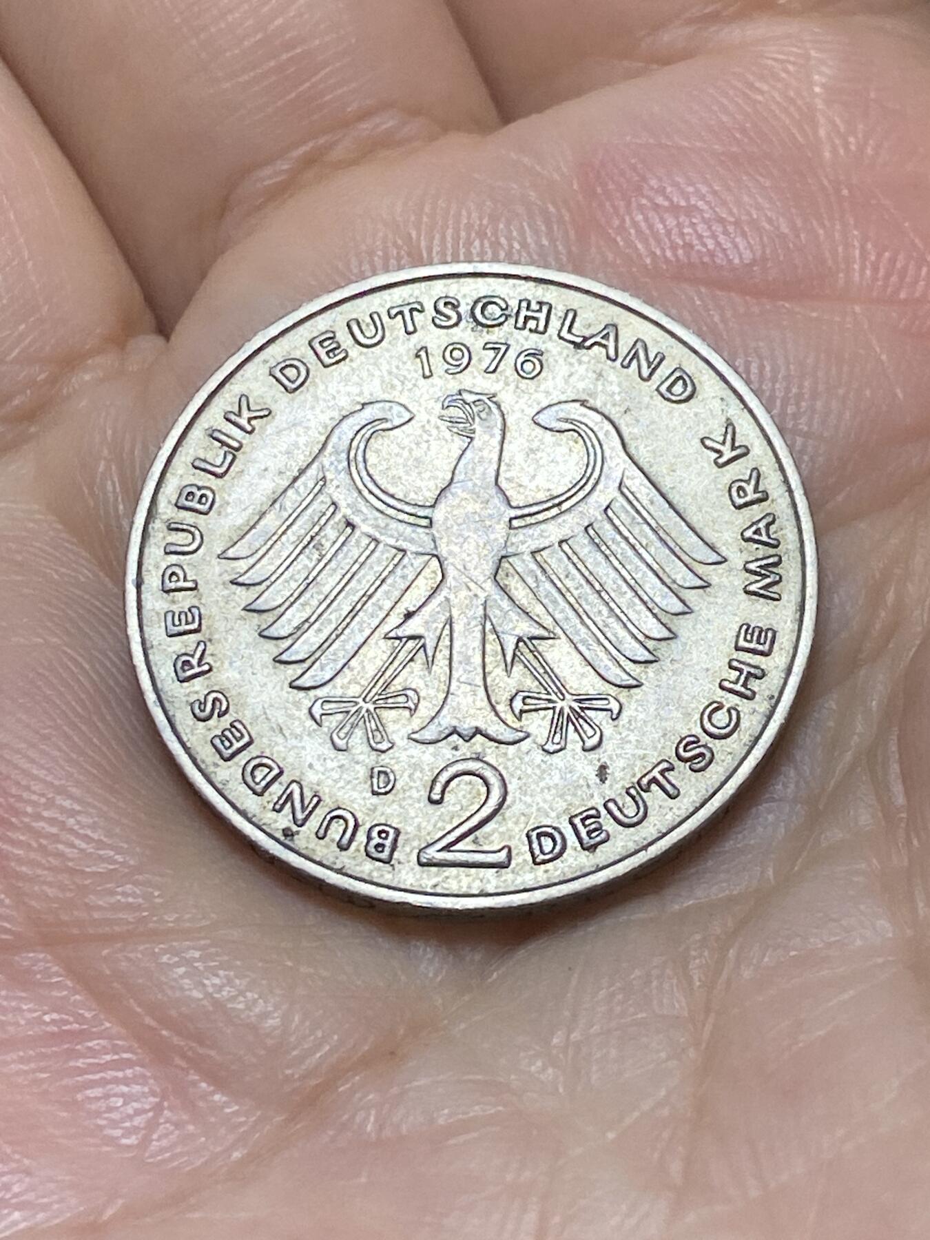 2025年第九十场(总第一百一十六场）外国好品散币(免佣金) 德国🇩🇪1976年2德国马克(D标，慕尼黑造)