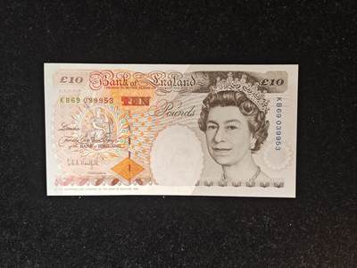 英国 1993年 E序 初版 10英镑 纸币 全新UNC 号码全程无47 - 英国 1993年 E序 初版 10英镑 纸币 全新UNC 号码全程无47