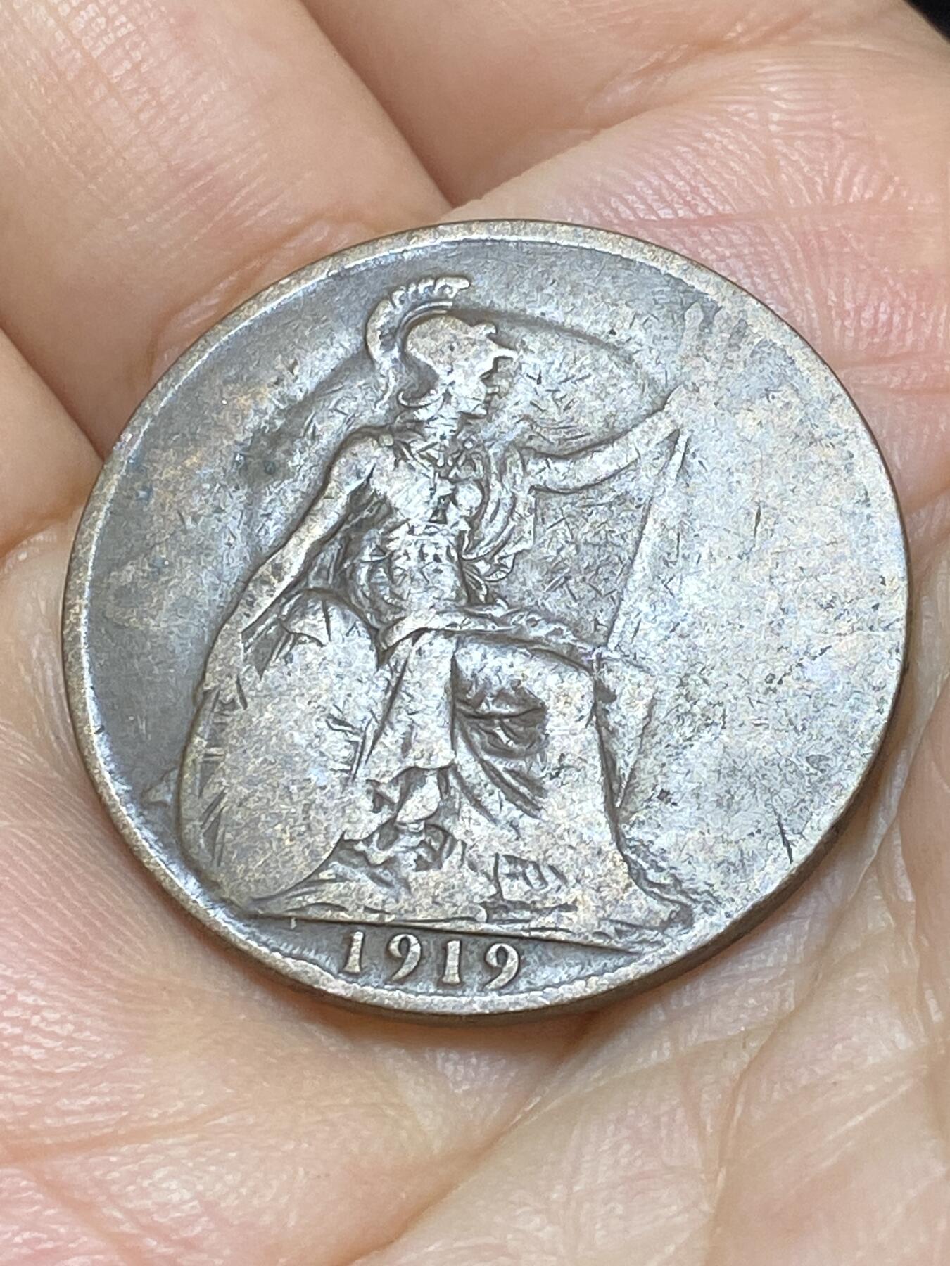 2025年第九十场(总第一百一十六场）外国好品散币(免佣金) 透打–英国🇬🇧1919年1便士(乔治五世第一版)