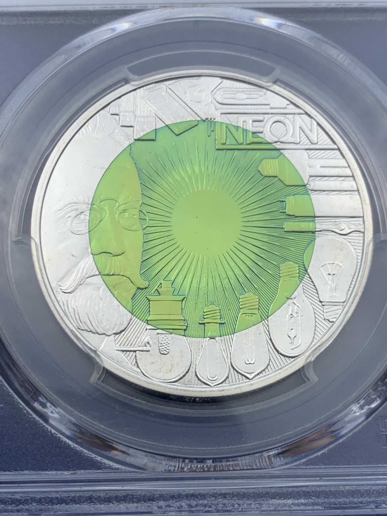 《竞宝斋》第418场 周日，周一，2场连拍 （全场包邮） PCGS MS69 奥地利2008年卡尔·奥尔·冯·韦尔斯巴赫诞辰150周年双金属币 中心铌 环900银 16.5克 34毫米
