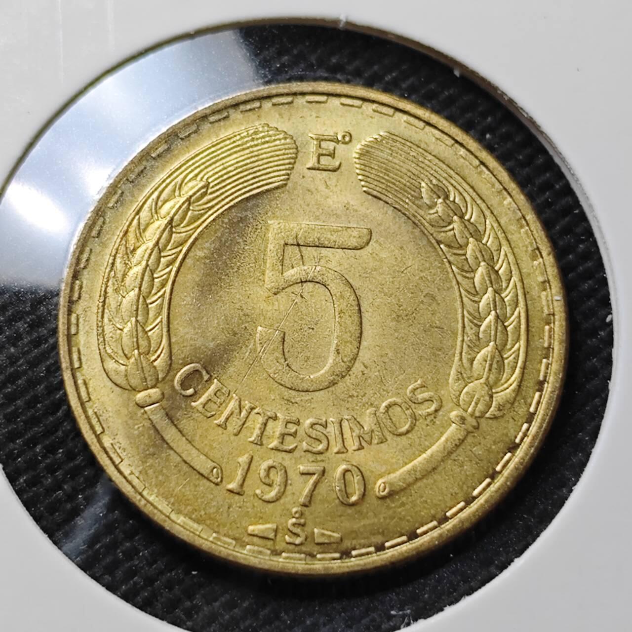 KK钱币收藏小铺 第336场 2月预留时间 周末发货 1970智利5分飞鹰
