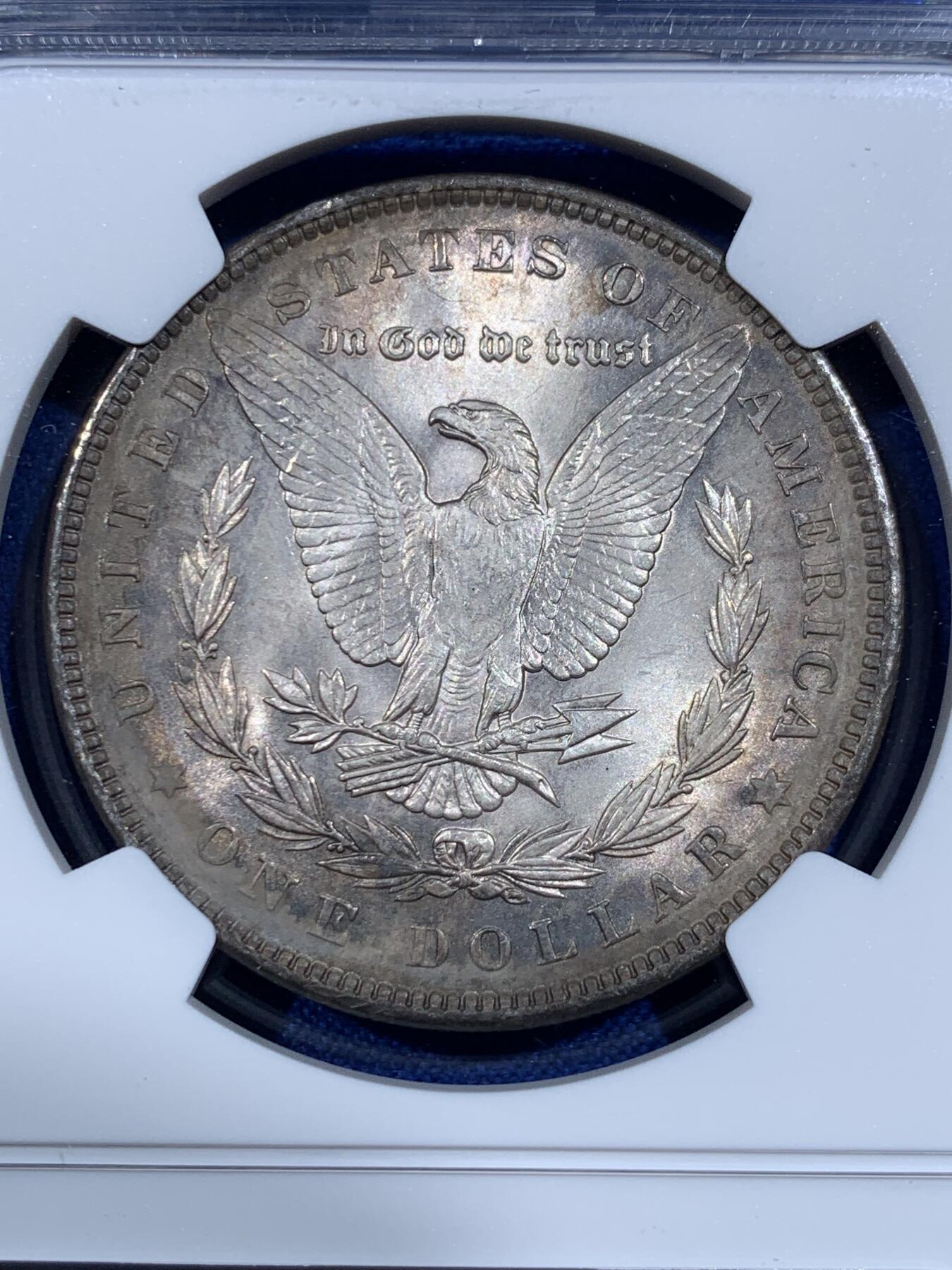 《竞宝斋》第418场 周日，周一，2场连拍 （全场包邮） NGC MS62 美国1889年摩根1美元银币 经典美国品种 稳定升值 抗通胀利器