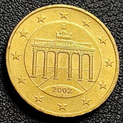 泉币菌-第109场-精品福利场 - 欧元 德国2002年 10欧分合金铜币 勃兰登堡门 地图 A厂标 19.75MM