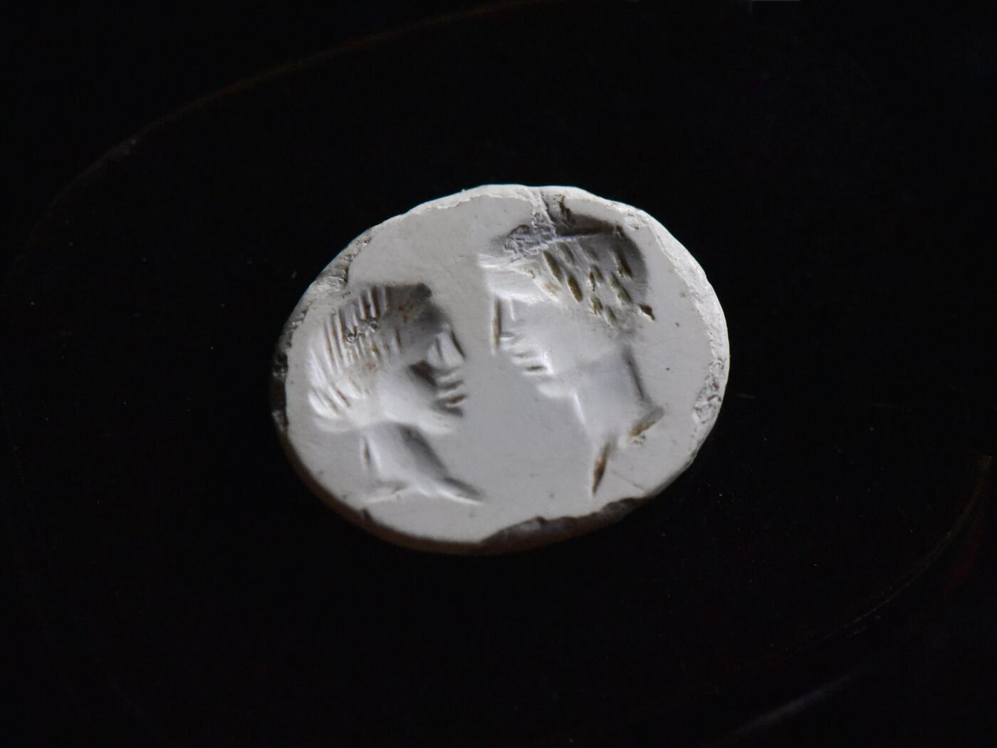 【良泉】【国庆精品场】10月2日晚19.30点开拍！ 222组，西方古代钱币、印章专场 公元3世纪前期【古罗马】东部行省 玉髓材质 皇帝像戒面，附赠同时期同类型古罗马行省铜币