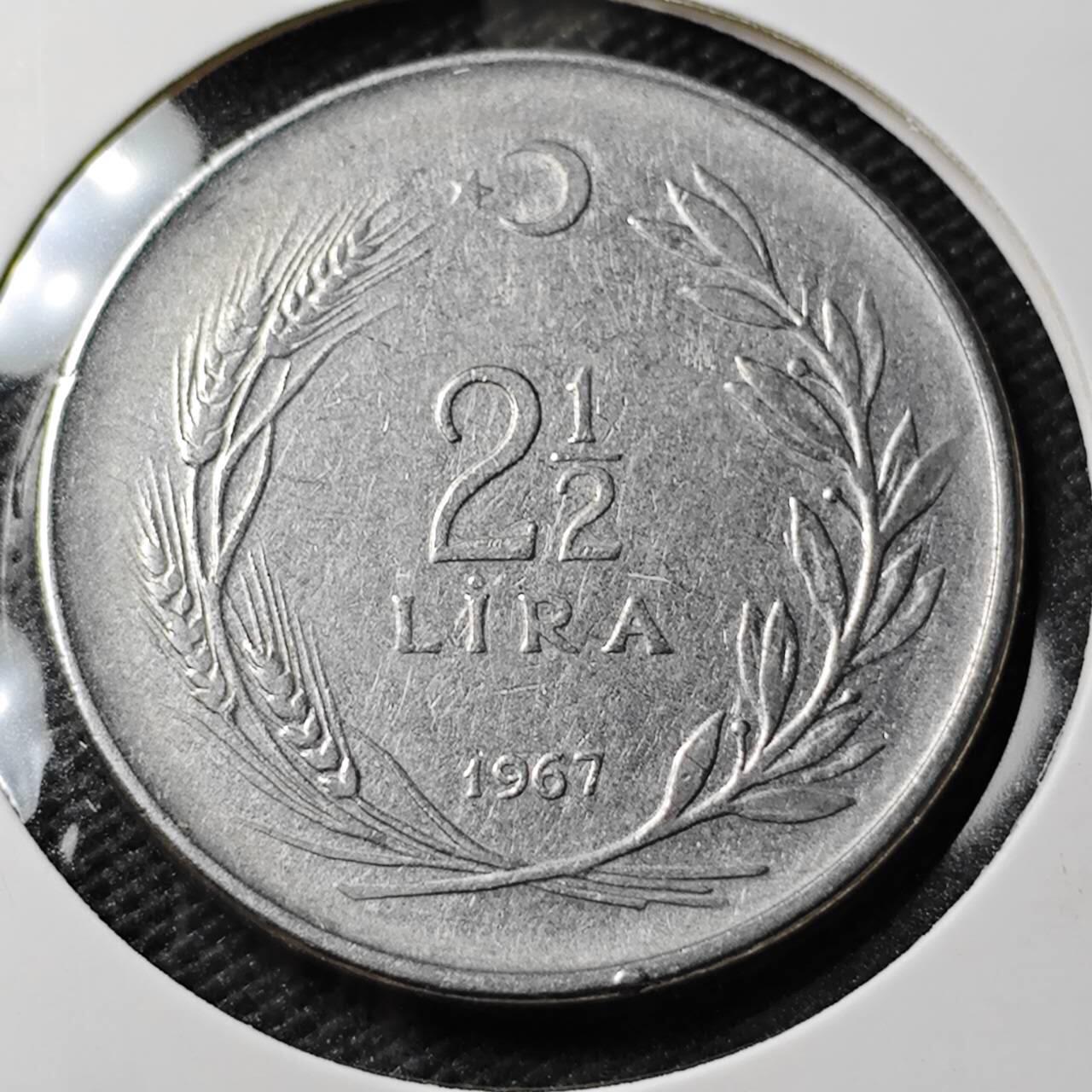 KK钱币收藏小铺 第336场 2月预留时间 周末发货 1967土耳其2.5里拉 