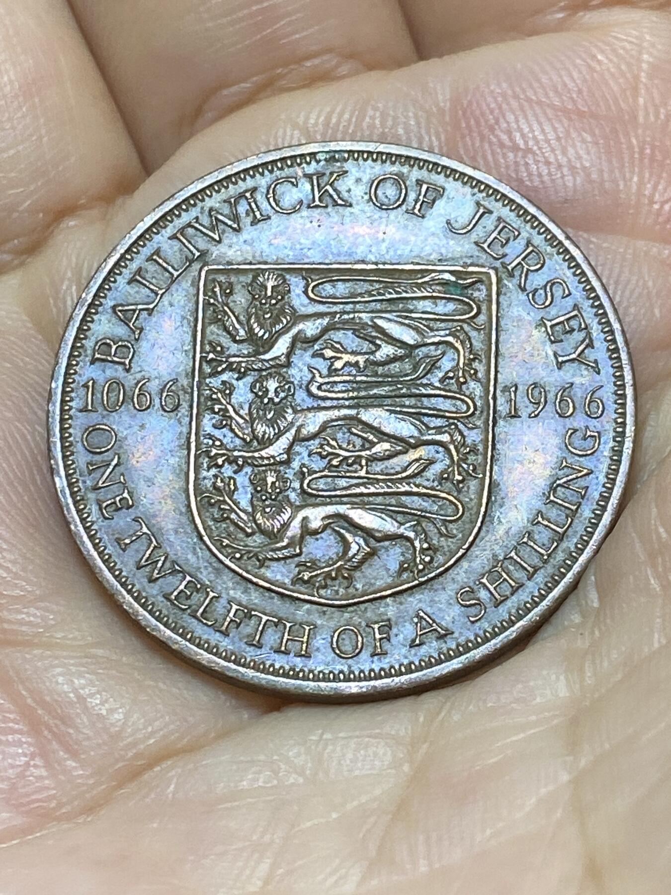 2025年第九十场(总第一百一十六场）外国好品散币(免佣金) 英属泽西岛🇯🇪1966年1/12先令(诺曼征服900周年纪念币)