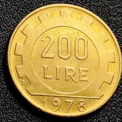 泉币菌-第109场-精品福利场 - 意大利1978年200里拉 丰收女神 齿轮 铝青铜币 外国硬币 24mm 