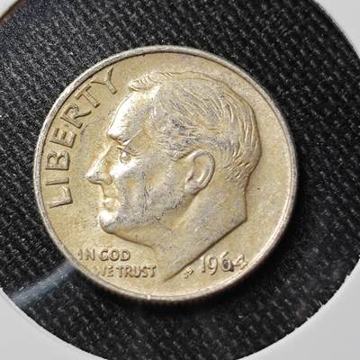 KK钱币收藏小铺 套币专场 2月预留时间 周末发货 -  1964美国10分银币 