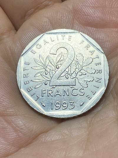 2025年第九十场(总第一百一十六场）外国好品散币(免佣金) - 法国🇫🇷1993单年份2法郎(二战法国抵抗运动领袖，让-穆兰牺牲50周年纪念币)