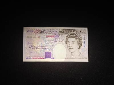 英国 E序 初版 20英镑 纸币 近新美品 - 英国 E序 初版 20英镑 纸币 近新美品