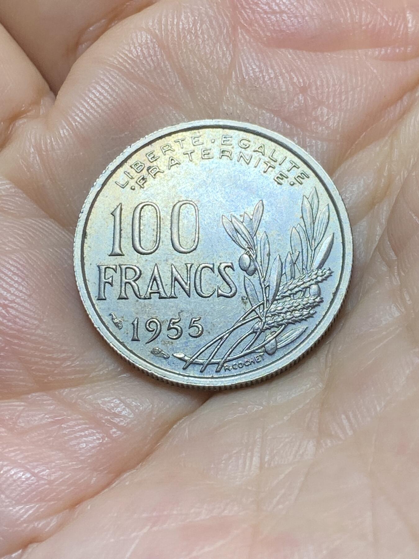 2025年第九十场(总第一百一十六场）外国好品散币(免佣金) 好品–法国🇫🇷1955年100法郎