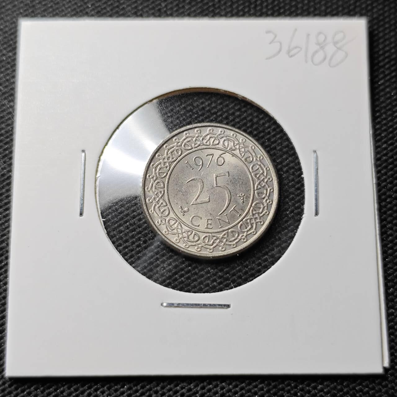 KK钱币收藏小铺 第336场 2月预留时间 周末发货 1976苏里南25分 好品