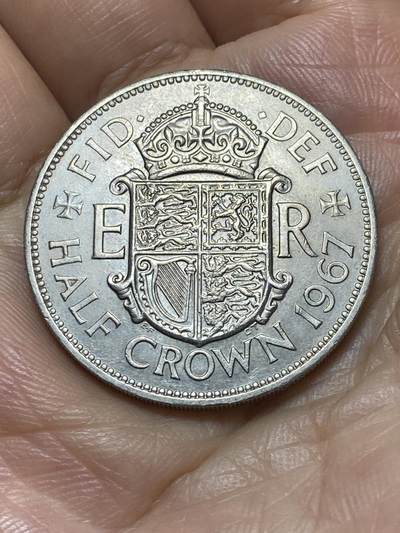 2025年第九十场(总第一百一十六场）外国好品散币(免佣金) - 英国🇬🇧1967年半克朗(伊丽莎白二世青年桂冠，第二版，普制币关门年)