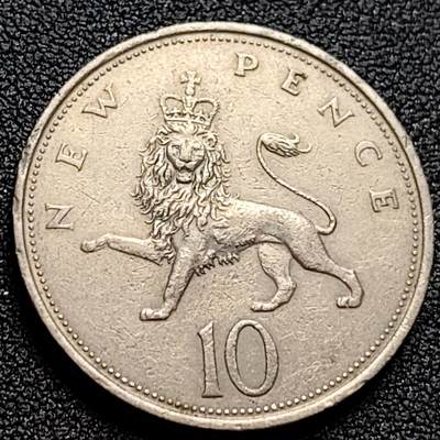 泉币菌-第109场-精品福利场 - 英国大镍币 英国1969年 10便士铜镍币 28.5mm 伊丽莎白二世女王 皇冠狮子
