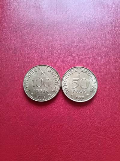 【云涧收藏】第六十二场 - 阿根廷1978年50、100比索2枚，UNC