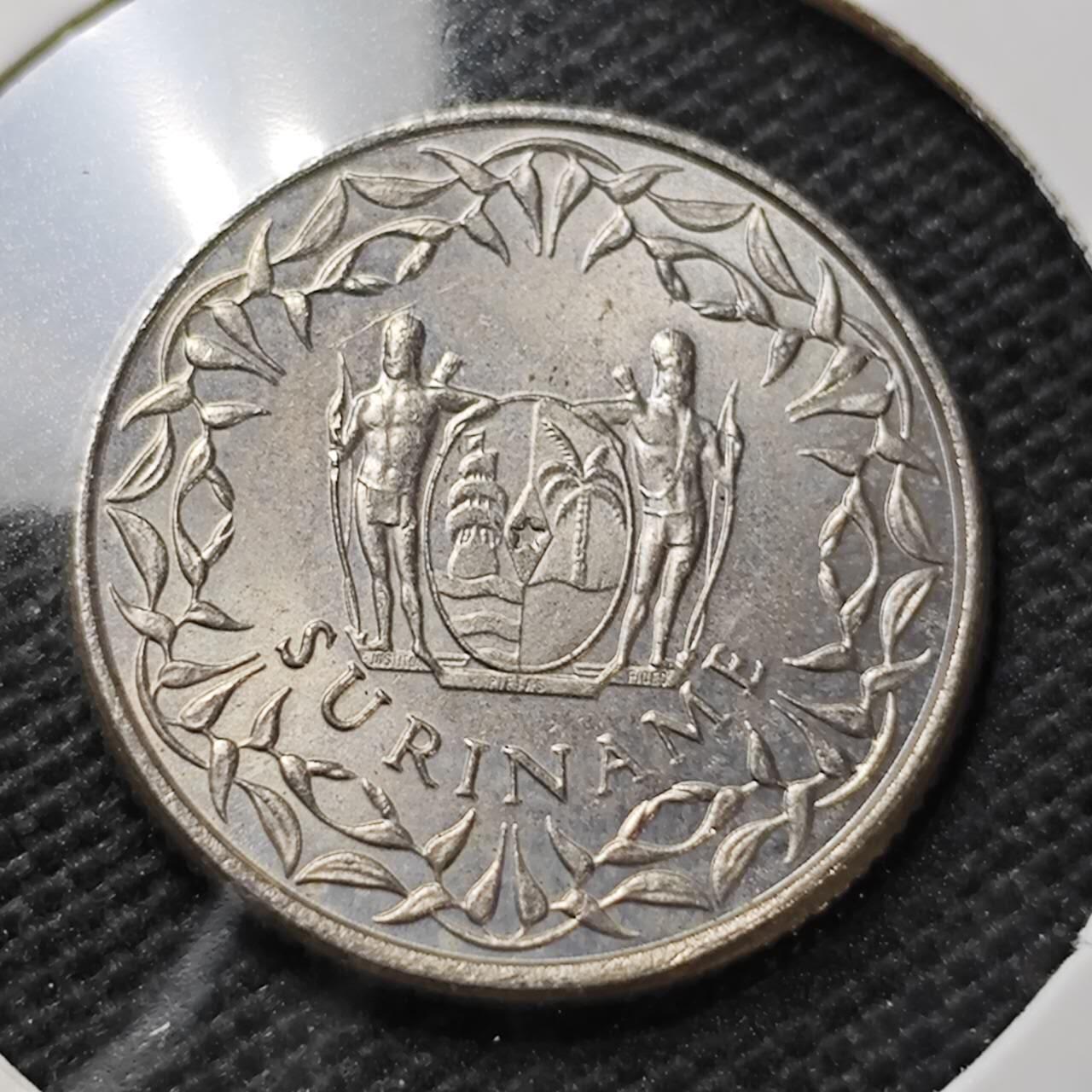 KK钱币收藏小铺 第336场 2月预留时间 周末发货 1976苏里南25分 光品