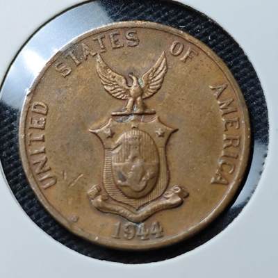 KK钱币收藏小铺 第337场 2月预留时间 周末发货 - 1944美属菲律宾1分 铜币
