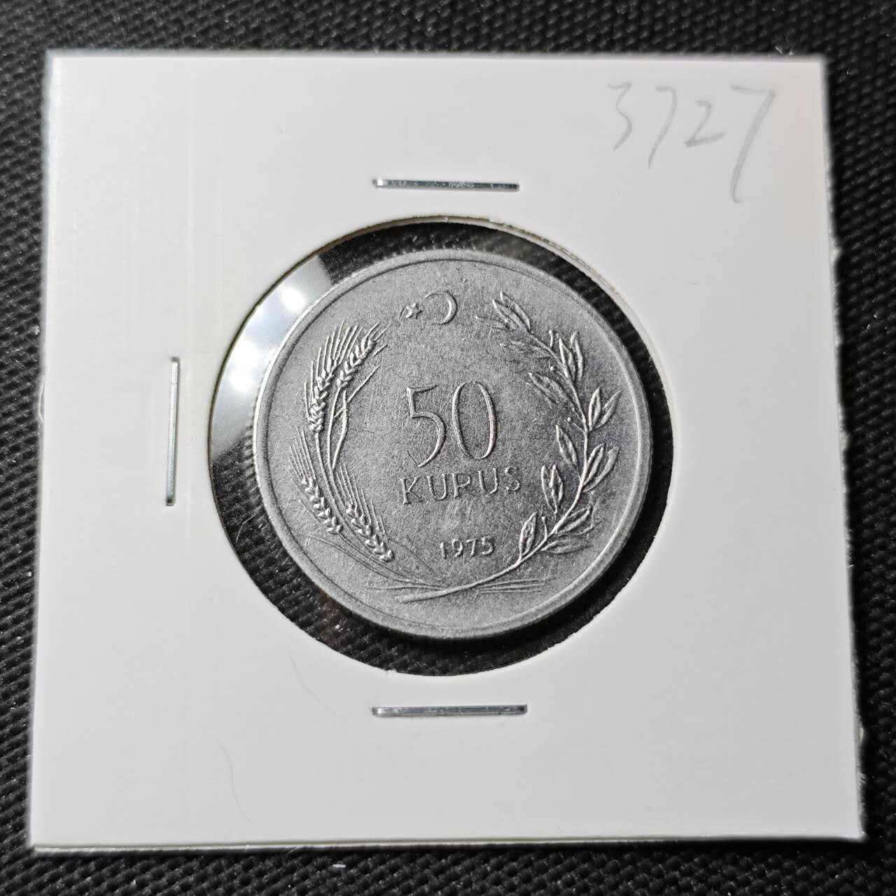 KK钱币收藏小铺 第337场 2月预留时间 周末发货 1975土耳其50库鲁 披纱女士