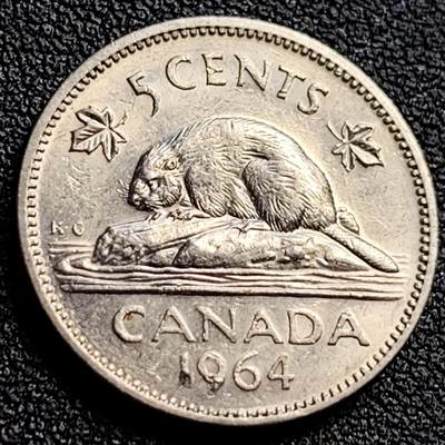 泉币菌-第109场-精品福利场 - 美品 1964年加拿大5分 海狸 21mm 