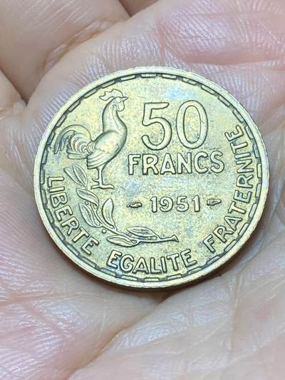 2025年第九十场(总第一百一十六场）外国好品散币(免佣金) - 法国🇫🇷1951年50法郎