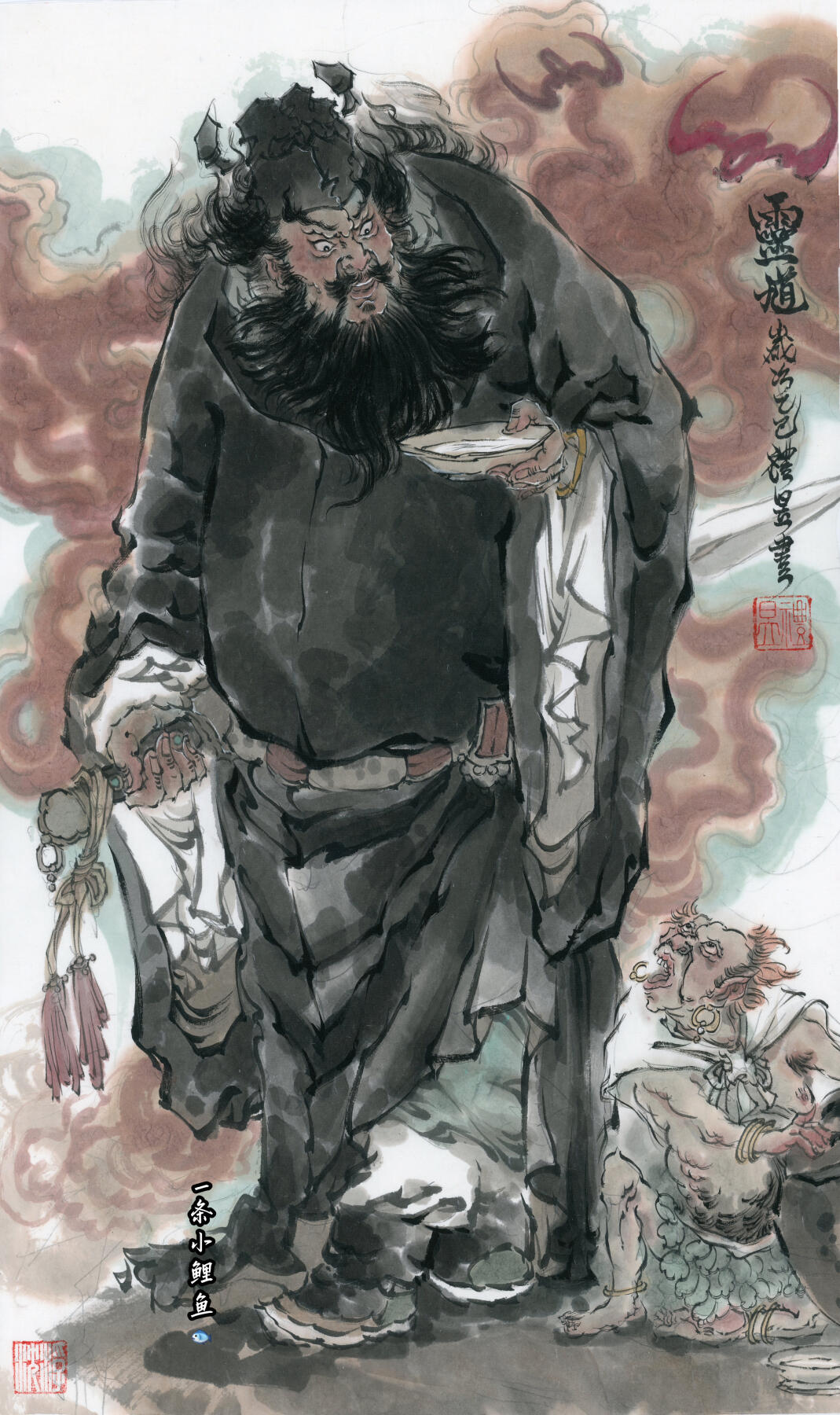 白泽拍卖卡牌手绘专场第24期（持续征集ING，白露暧秋色，月明清漏中） 2025 礼昱手绘画 钟馗 尺寸：33cm*55cm