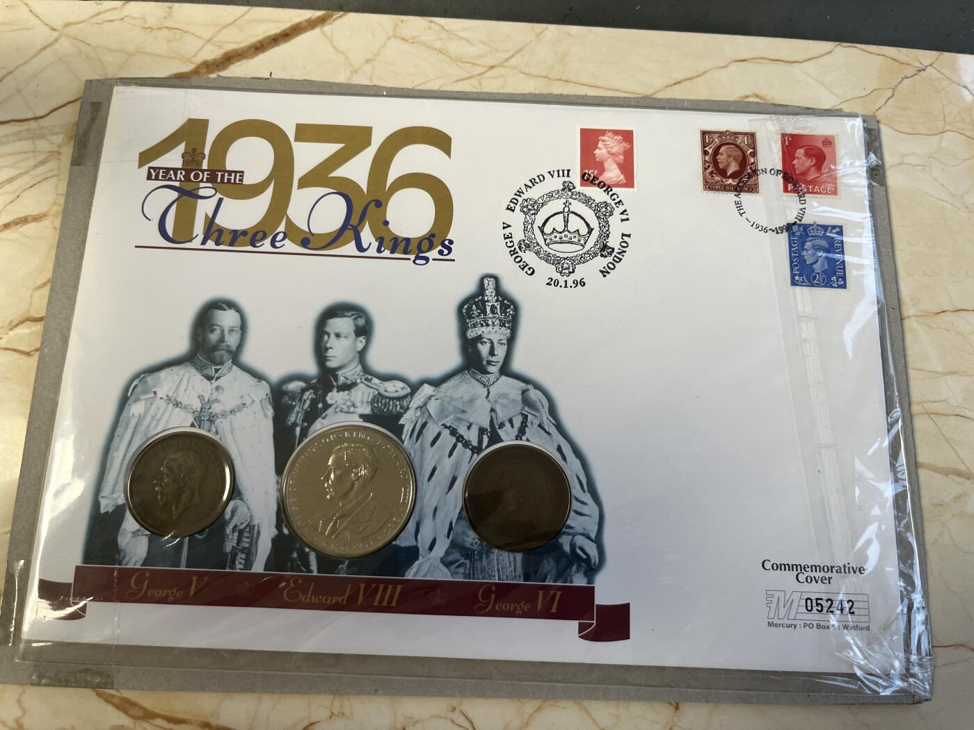 第175期拍卖【长期征集拍品】 直布罗陀1993年爱德华八世纪念币首日封3枚