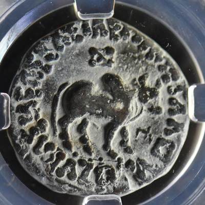 【良泉】【国庆精品场】10月2日晚19.30点开拍！ 222组，西方古代钱币、印章专场 - 【藏家出品B】不同造币厂的印塞王朝-阿泽斯二世。12.5克