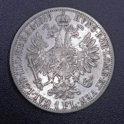 【淘币小摊】实时拍第七百四十三拍  银币套币场  满百包邮可预留二周 每周一统一发货   - 匈牙利1859年1福林银币