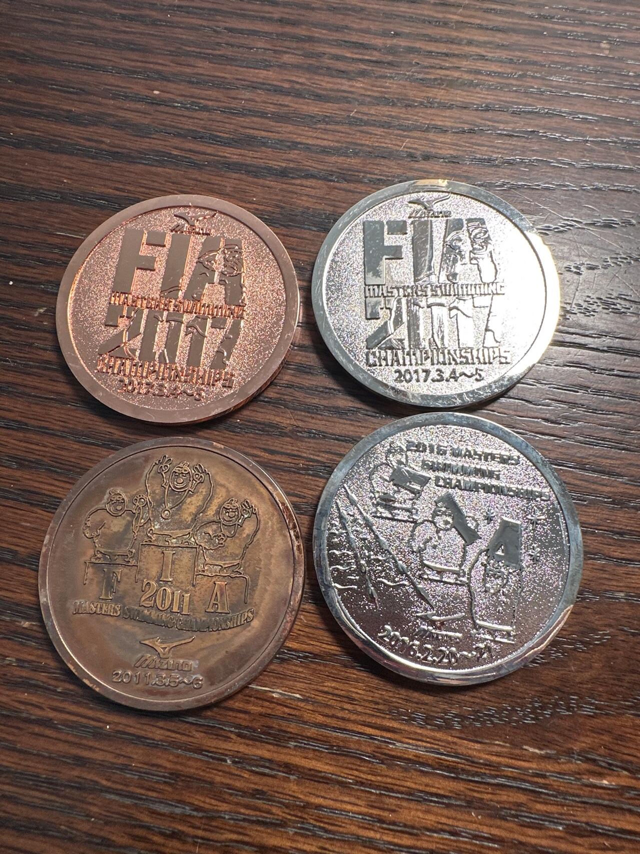蒂克钱币-第40场 日本徽章 企业章自动拍 FIA 游泳大赛纪念章 50mm 182g