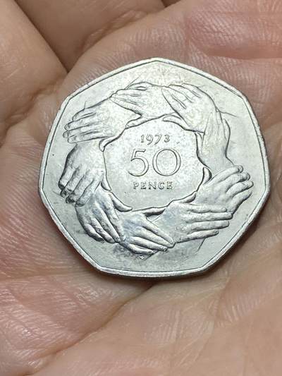 2025年第九十场(总第一百一十六场）外国好品散币(免佣金) - 英国🇬🇧1973单年份50便士(英国加入欧洲经济共同体纪念币)