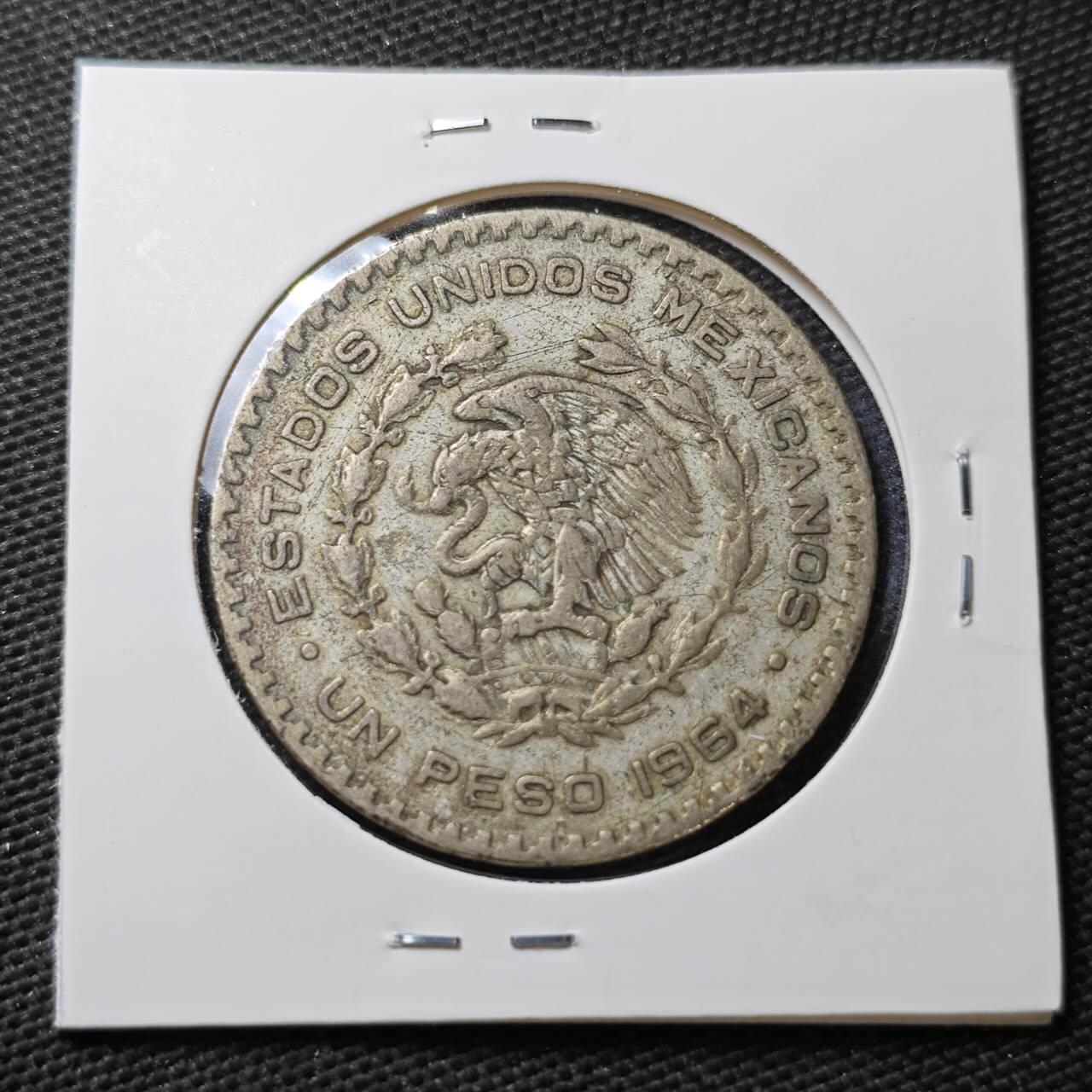 KK钱币收藏小铺 第336场 2月预留时间 周末发货 1964墨西哥1比索银币 