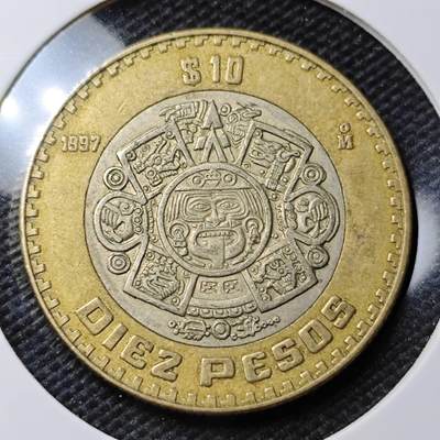 KK钱币收藏小铺 第337场 2月预留时间 周末发货 - 1997墨西哥10比索 双色币